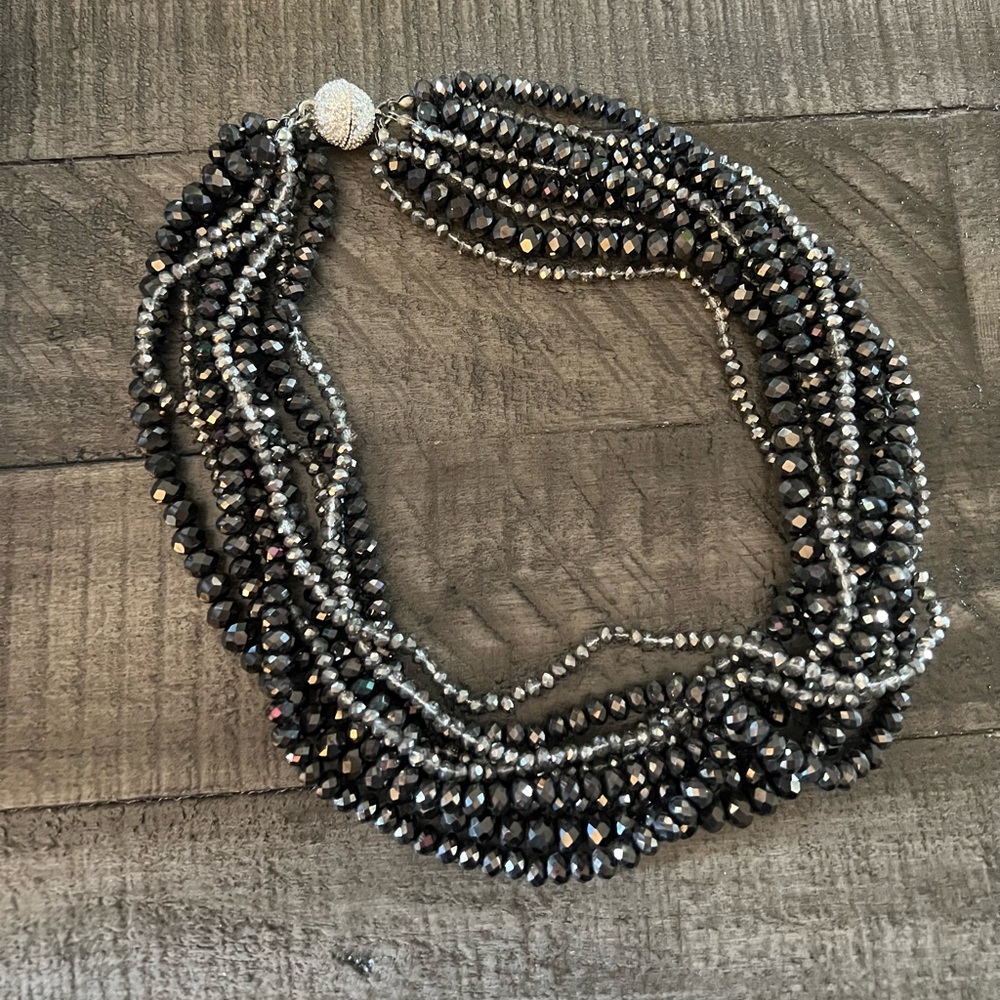 Multi chain beaded necklace